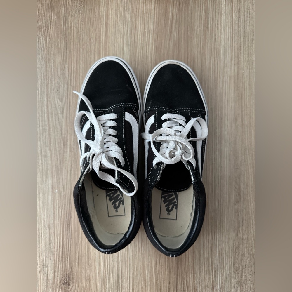 Vans Black and White Lace-Up Shoes